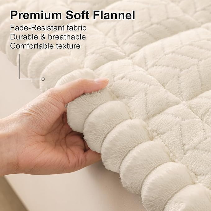Smiry Couch Cover for Dogs, Non Slip Fuzzy Pet Sofa Covers Washable for 3 Cushion Couch, Soft Thick Furniture Protector for Cats Dogs, Against Fur, Dirt, Scratch Resistant (Beige, 35.4"x95")
