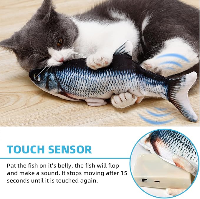Tocirelo Cat Toys for Bored Indoor Adult Cats - Cat Chew Ropes and Flopping Fish Cat Toy