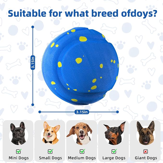 Interactive Dog Toys Dog Ball for Aggressive Chewers, Dog Chew Toys, Dog Enrichment Toys, Automatic Moving, Bouncing, Rotating, Type-C Rechargeable, Large, Medium, and Small Dogs