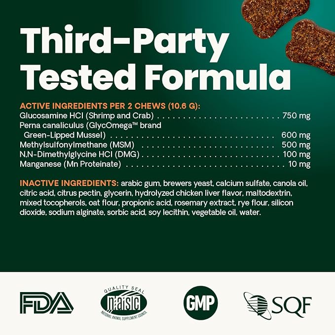 VETRISCIENCE Glyco Flex® 2 Hip and Joint Supplement for Dogs, Chewable Tablets (2 pack)