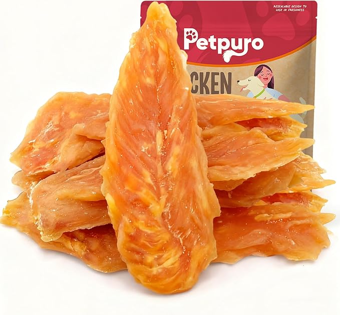 Chicken Jerky Dog Treats, Natural Real Chicken Breast Strips — High Protein, Grain-Free, Rawhide-Free Training Snacks for Small Medium Large Dogs, 10.6oz