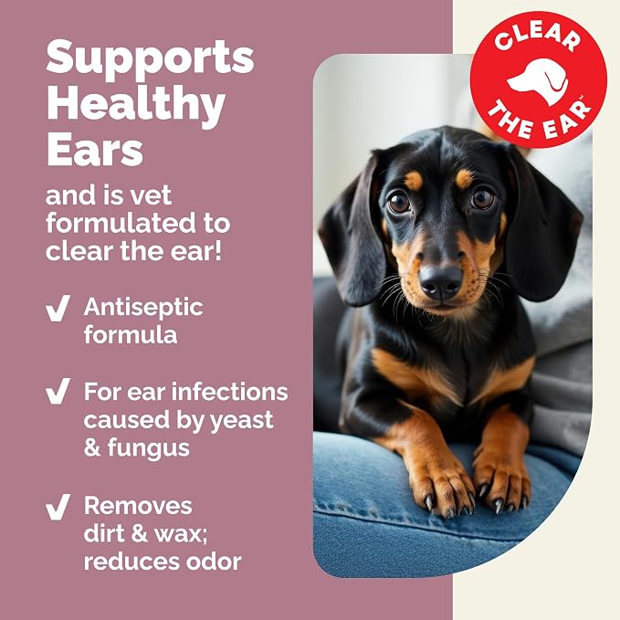 Vetnique Oticbliss Medicated Dog Ear Wipes, Dog & Cat Ear Cleaner Yeast, & Ear Infection Treatment with Hydrocortisone, Antibacterial & Antifungal for Itchy Ears (Medicated Ear Wipes)