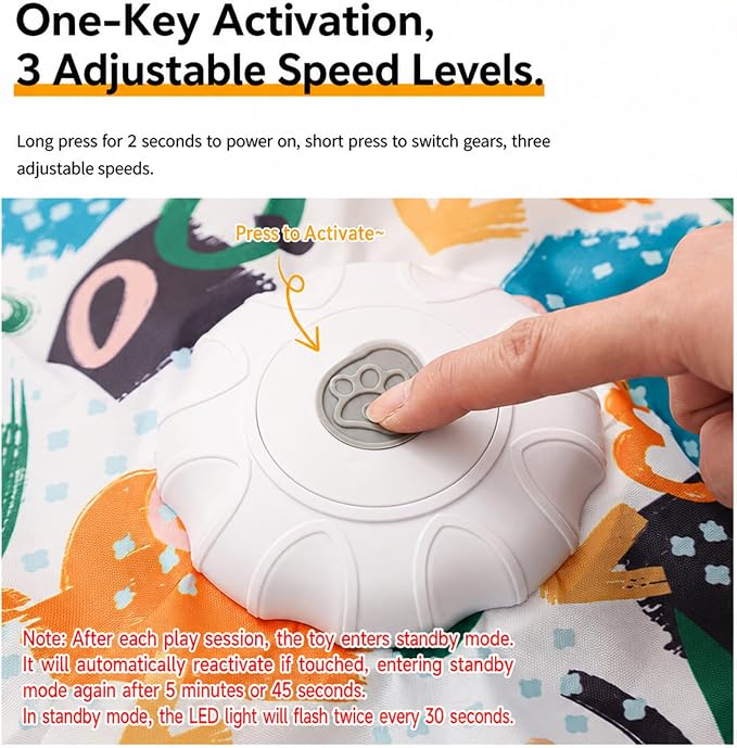 Terion Interactive Cat Toys for Indoor Cats Rechargeable Automatic Touch Activated Hide and Seek Kitten Toys for Bored Adult Cats Moving Concealed Feathers Real Mouse Squeaky Exercise Toys Kicker