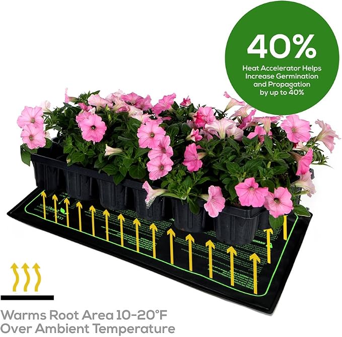MET Certified Seedling Heat Mat, Seedfactor Waterproof Durable Germination Station Heat Mat, Warm Hydroponic Heating Pad for Indoor Home Gardening Seed Starter(20" x 20")