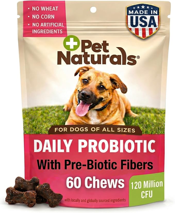 Pet Naturals Daily Probiotic Soft Chews for Dogs, Digestive and Immune Support Supplement, 1 Billion CFU Per Chew, Duck, 60 Count