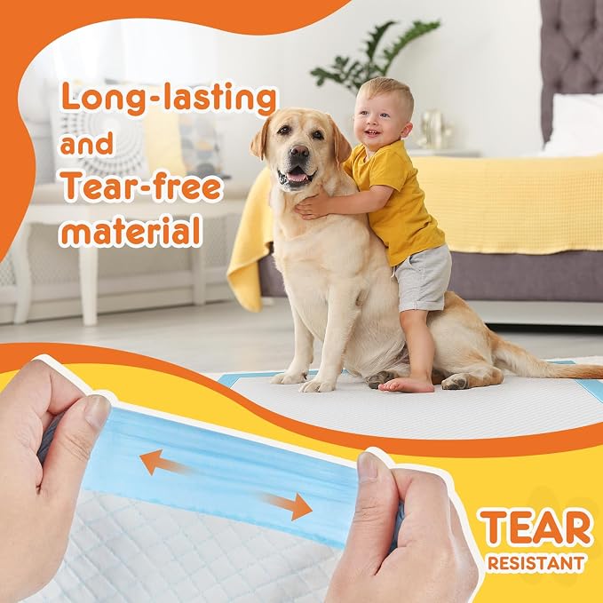 Sweetcrispy 150 Count Dog Puppy Training Pee Pads - Absorbency Disposable Underpads, 6-Layer Leakprood and Quick Drying, Regular Size 21.95''x 21.95'' for Potty Training, Incontinence Pads