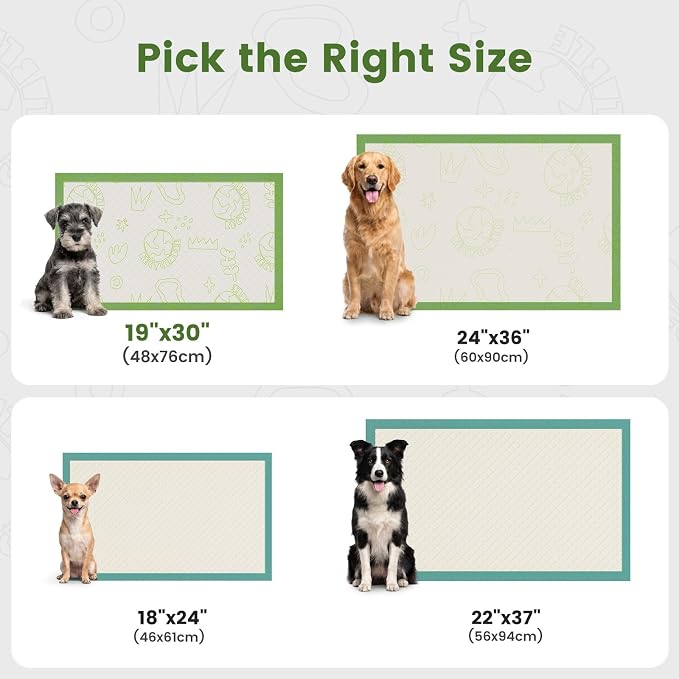 Gardner Pet Pee Pads for Dogs 19"X30" with Adhesive 10 Count, Large Disposable Dog Pee Pads, Non-Slip Puppy Training Pads for Crate/Cage/Carrier