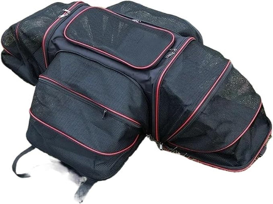 Portable Cat Backpack Carrier Foldable Expandable Pet Travel Bag Airline Approved Breathable Pet Carrier for Dog Pet Accessories(Red 4 Sides)