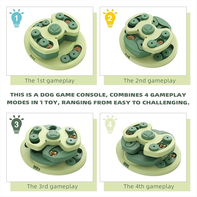 KADTC Dog Puzzle Toy, Large Size, 3 Levels of Step-by-Step Challenge, 3 Ways to Play Beginner to Advanced Slow Feeder & Mental Stimulation for Dogs Enrichment Toys