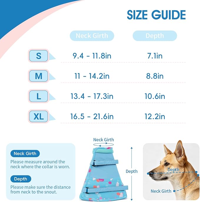 X-Large Dog Cone Collar, Dog Elizabethan Collar for Dogs with Durable Material, Gentle on Neck Skin, for Surgery Recovery to Allow Comfortable Sleep for Large Breeds,XL