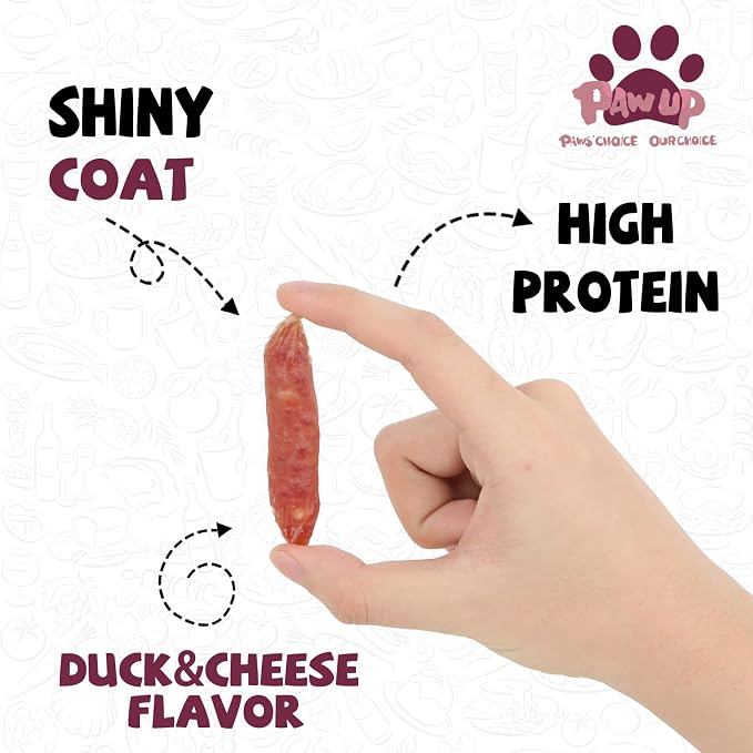 PAWUP Duck Dog Treats, Calcium Bones Chews, Sausage with Cheese 12.5 oz