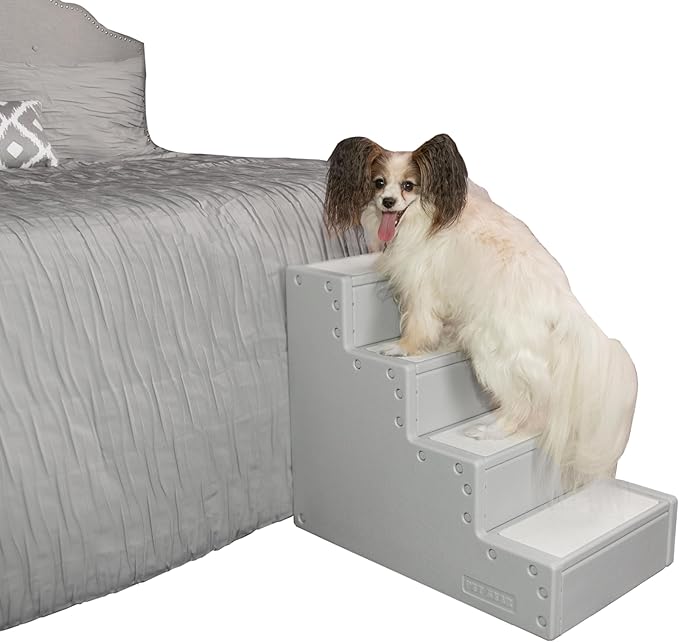 Pet Gear Pet Step IV Pet Stairs for Small Dogs and Cats up to 50 pounds, Lightweight, No Tools Required, 13 Colors to Choose from, Fog
