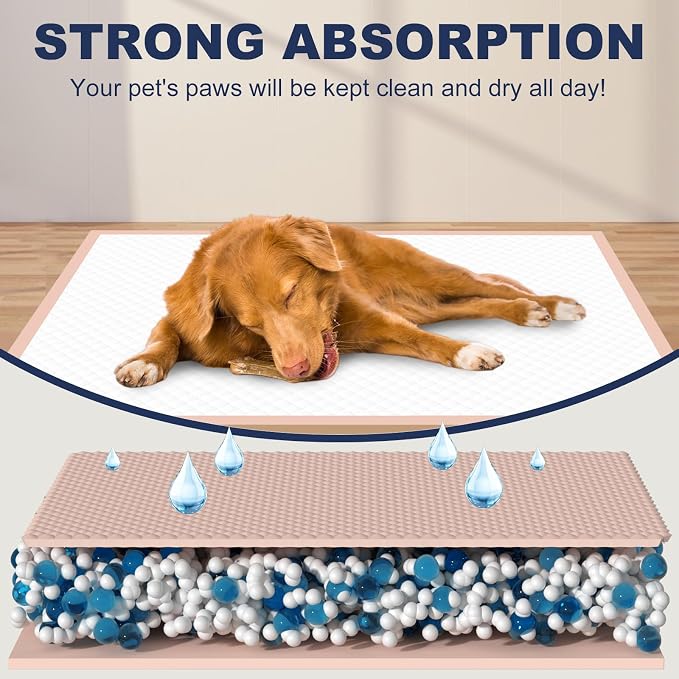Dog Pee Pads Extra Large 36" × 36" - 45 Count XXXL Urine Underpads, Pink Doggy Pads ｜Disposable Dog Training Pads, Super Absorbent & Leak-Proof & Quick Drying Potty Pads