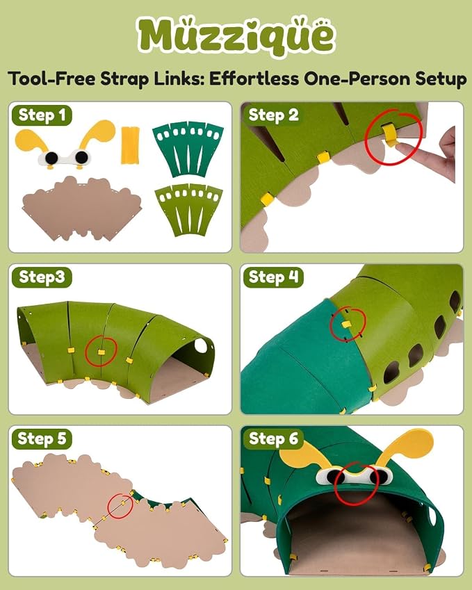 Cat Tunnel Toy, for All Indoor Cats, Large Cute S Caterpillar Pet Tunnel Bed, Felt Hideout Washable Kitty Play Tube, Hideaway Collapsible Puppy Circle Hole, Peekaboo Kitten Cave, Rabbit Hiding Spot