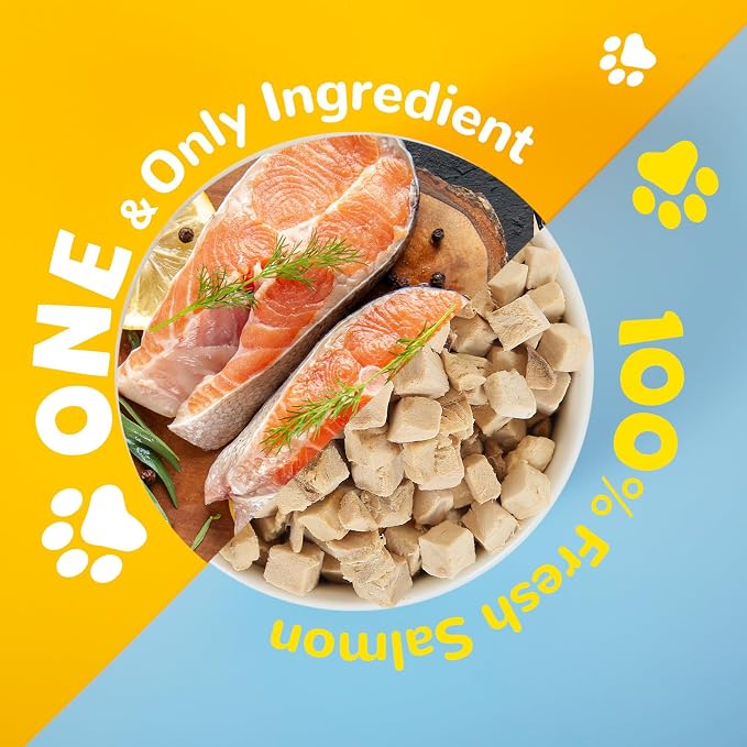 PAWUP Freeze Dried Salmon Cat Treats, Freeze Dried Duck Treats for Cats Dogs, Rawhide Free Freeze-Dried Raw Food Topper,Dog Single Ingredient