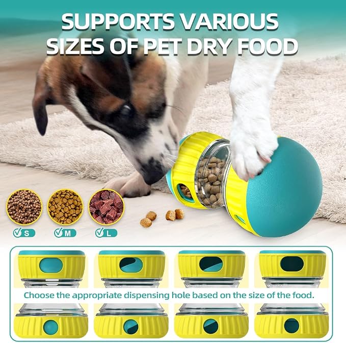 Mankoda Dog Puzzle Toys, Rolling Treat Dispensing Ball, Brain Stimulation & Slow Feeder, Dog Enrichment Toys to Keep Them Busy (Green)