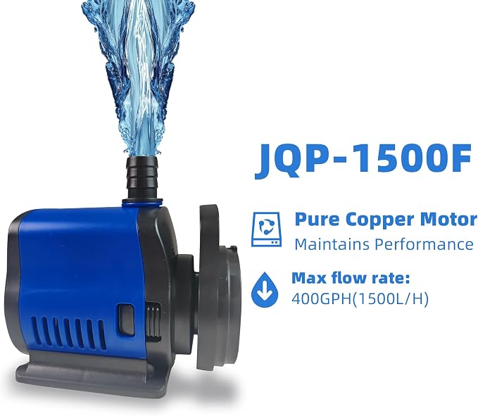 COOSPIDER Aquarium Filter for 75-200 Gallon, 400 GPH Powerful Filtration Pond Pump, Submersible Pond Filters for Fish Turtle Tank, Cold Plunge, Clear Wavemaker Oxygen Supply, Dry Burning Protection