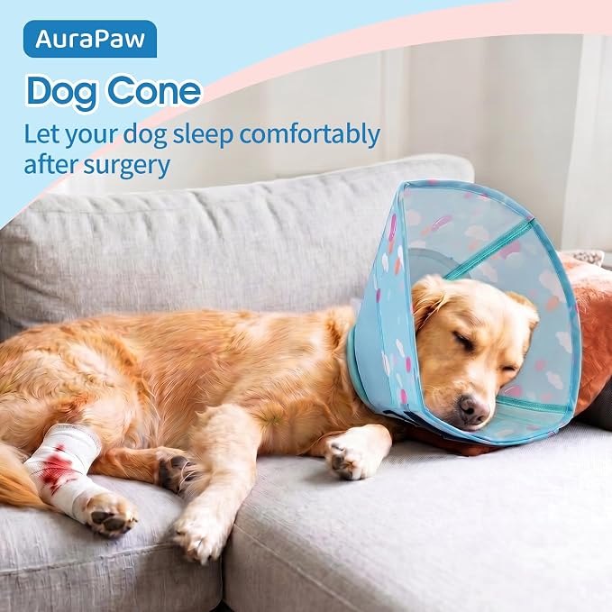 Medium Dog Cone Collar, Dog Elizabethan Collar for Dogs with Durable Material, for Surgery Recovery to Stop Licking and Allow Comfortable Sleep for Medium Breeds,M