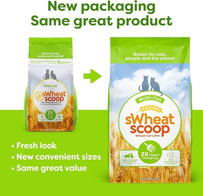 sWheat Scoop Natural Wheat Multi-Cat Litter 25 Pound Bag and Vital Essentials 0.5 oz Freeze-Dried Raw Cat Treats Minnows