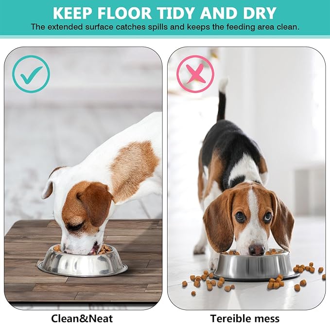 Pet Feeding Mat for Floors Cat Food Mat Waterproof Dog Food Mat and Water Absorbent Quick Dry Non Slip Mat for Cat Bowls