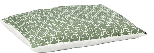 MidWest Homes for Pets PF3648T-FGR Over-Stuffed Dog Bed, Large, 36 x 48, Large Dog Breed, Green Geometric Pattern
