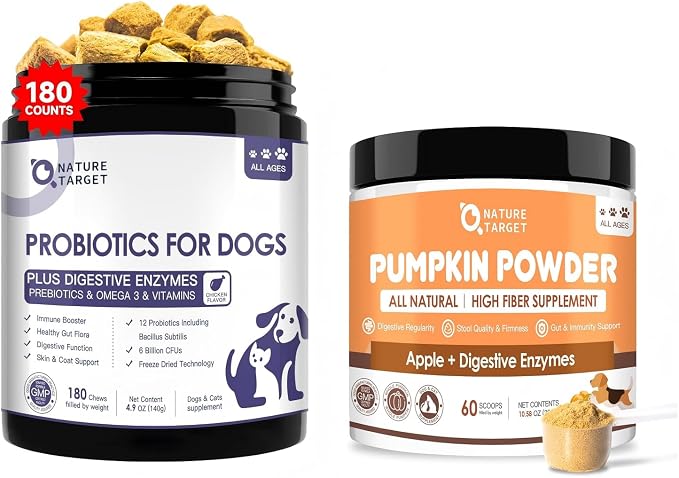Probiotics for Dogs 180 Counts & Pumpkin Powder for Dogs