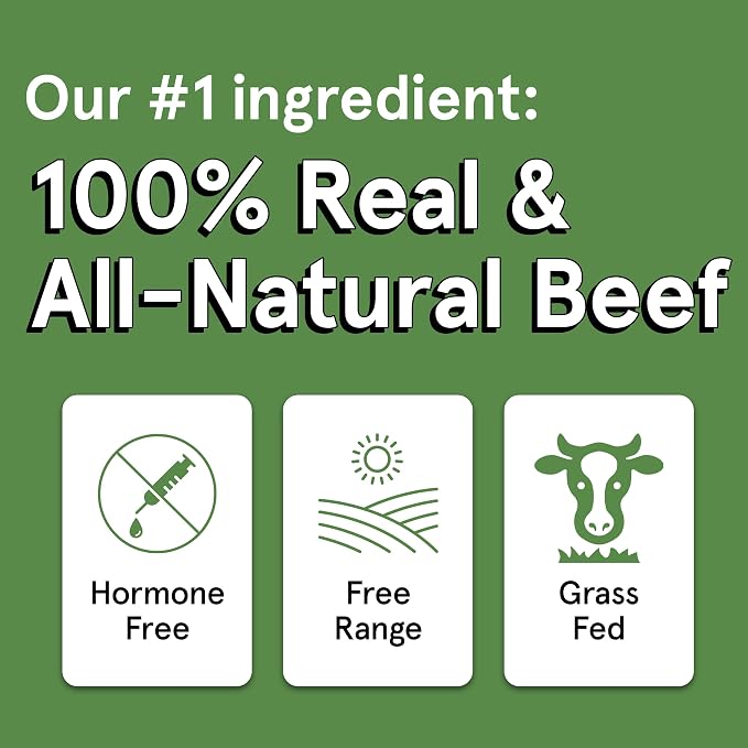 TRMC Real Meat Dog Treats - Three 12oz Bag of Bite-Sized Air-Dried Beef Jerky for Dogs - Grain-Free Jerky Pet Treats with 95% Free-Range, Grass Fed Beef - All-Natural High Protein Treats