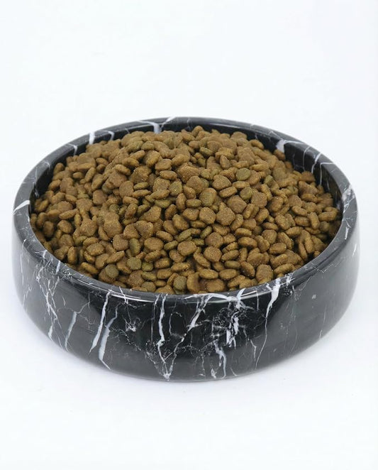 OOBOOB Natural Marble Dog Bowls, Heavy Non-Slip Dog Food Bowl & Pet Bowls for Dogs and Cats, Stylish Modern Design for Feeding Station & Home Decor