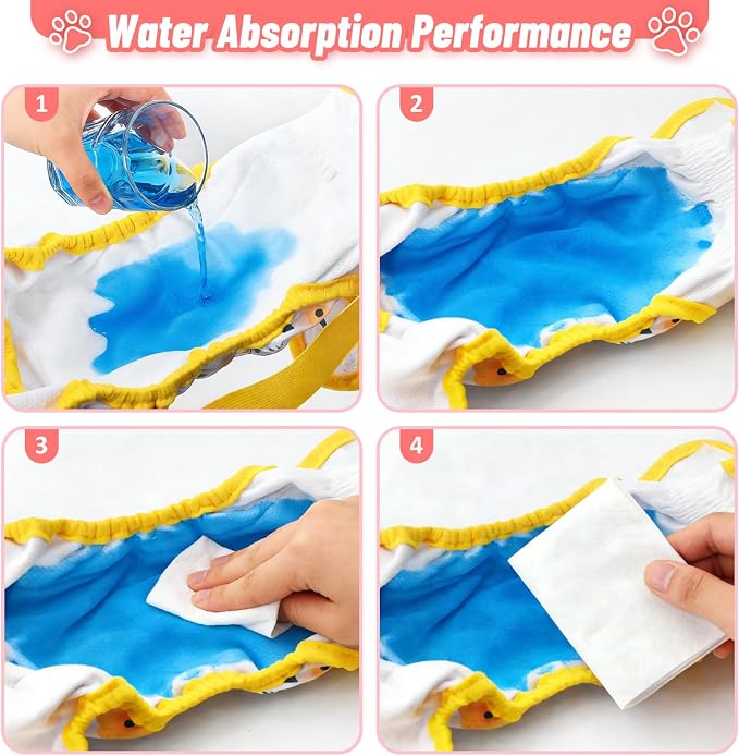 Female Dog Diapers 3 Pack Washable Dog Diapers Female Dog Diaper that Stay on Dog Diaper Female with Suspenders Reusable Doggie Diapers for Heat, Incontinence and Puppy Training (X-Large)
