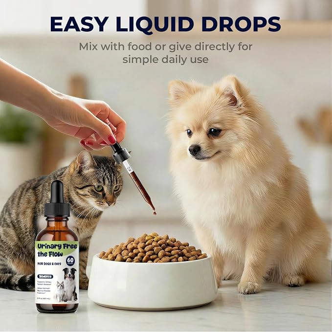 Kidney Stones Dissolver for Dogs & Cats, Urinary Tract Support Liquid Drops, Helps Reduce Crystal Build-Up & Support Healthy Urinary Flow, Bladder & Kidney Support Supplement, 2 fl oz