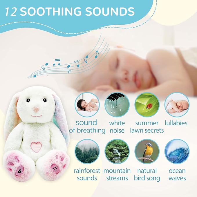 DEARBABY Baby Sleep Soother, Sound Machine,Noise Machine,Baby Shower Gifts Auto Off Timer,Soothe Rabbit Help Kids Go to Sleep Faster