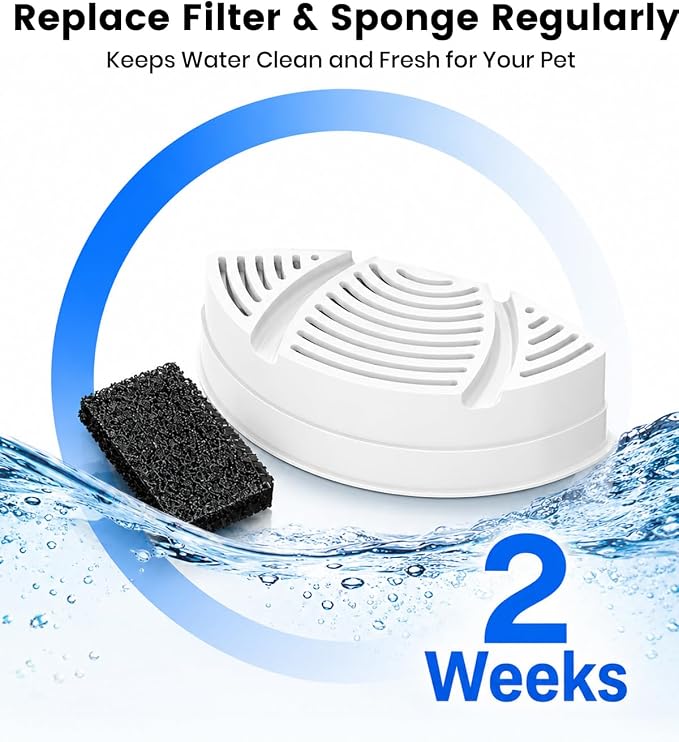 10 Pack Official Replacement Filters (4-Month Supply) for SohoTeco Stainless Steel Cat Water Fountain