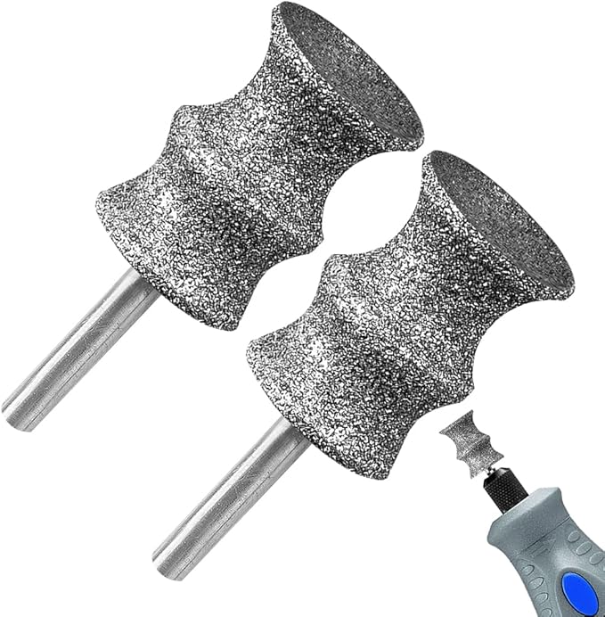 Diamond Dremel Dog Nail Grinder Bits for Rotary Tool-1/8'' Dremel Dog Nail Grinder Attachment-Pet Nail Grinder Bit Work for Animals Nail Care Large C 2P
