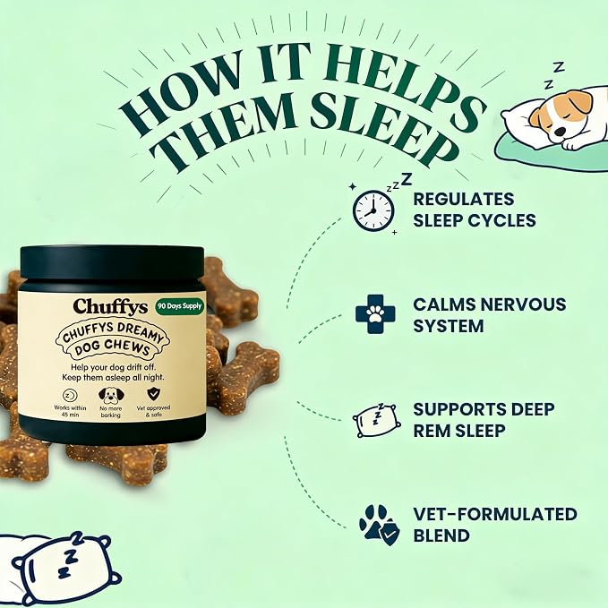 Dreamy Pup Chews, Natural Calming Chews for Dogs, Sleep Guarantee，90 Tablets (1pcs)