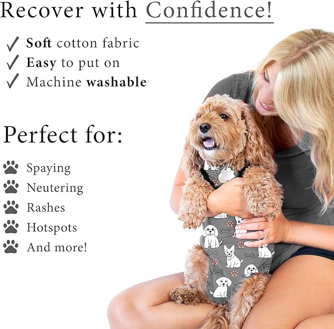 BellyGuard Dog Surgery Recovery Suit, Post-Op Dog Recovery Suit for Female Spay & Male Neuter, Comfy Onesie for Pets, Surgical Body Cover for Canine Healing Support