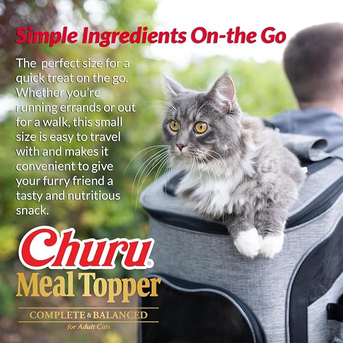 INABA Churu Meal Topper for Cats, Complete & Balanced, Creamy, Lickable Purée Cat Food Topper, 0.5 Ounce Tube, 12 Tubes (4 per Pack), 3 Flavor Variety Pack