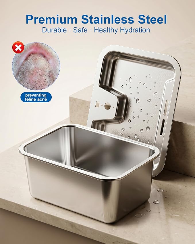 PETNF Dog Water Fountain, 3Gal Stainless Steel Pet Water Dispenser with 4-Stage Filtration, Ultra-Quiet Pump & Circulating Flow, Ideal for Large Dogs Multi-Pet Home, Perfect for Long Trips & Daily Use