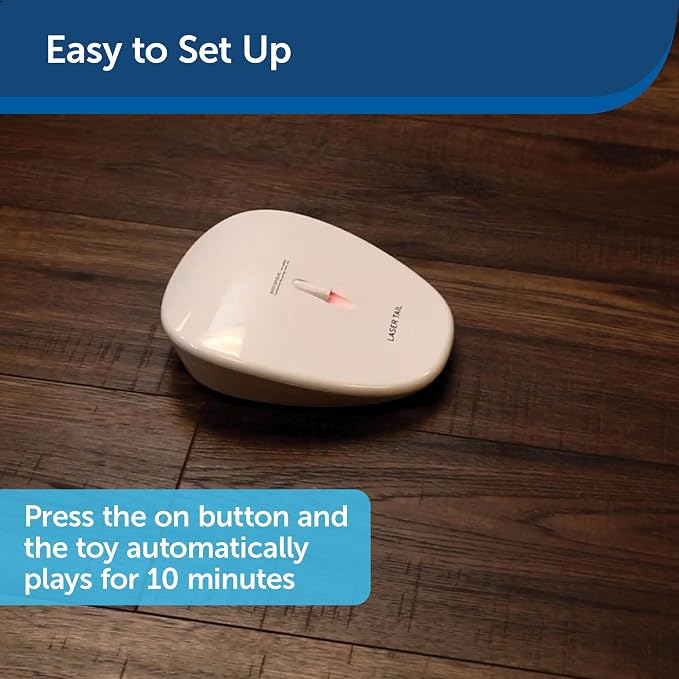 PetSafe Laser Tail - Automatic Cat Laser Toy - Interactive - Relieves Anxiety - Moves Around Floor to Create Random Laser Patterns - Hands-Free Play - Auto Shutoff Prevents Overstimulation