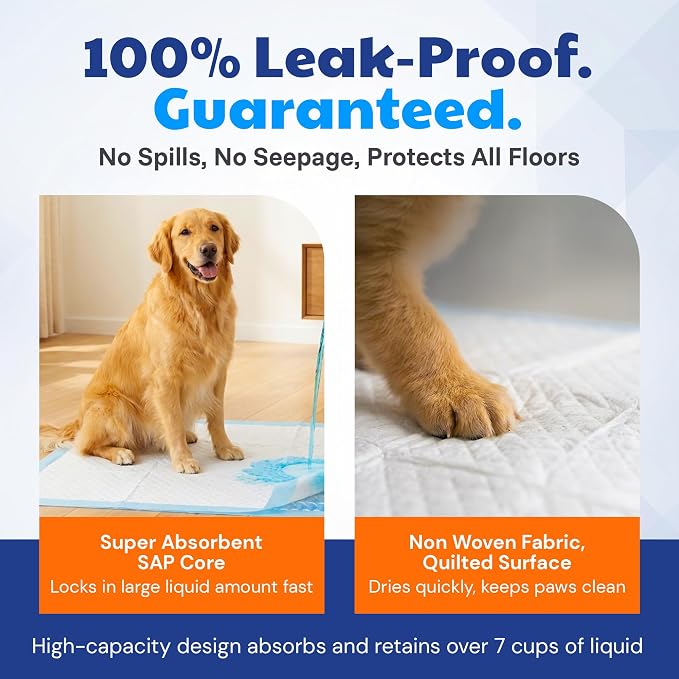 American Kennel Club Scented Puppy Pads – XXL & XXL+ Sizes – Ultra Absorbent 6-Layer Pee Pads with Odor Control & Quick-Dry Gel (50, 28 x 44)