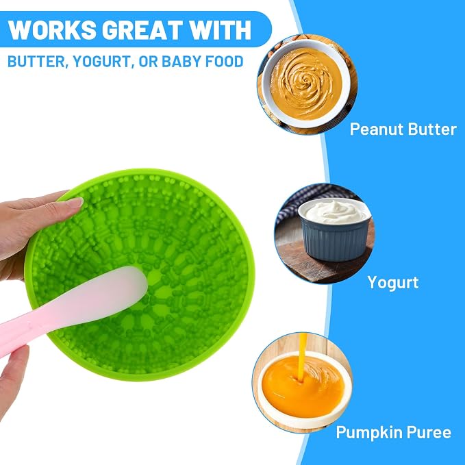 4 Pcs Dog Lick Bowl, Silicone Slow Feeder Wobble Bowl Set for Boredom & Anxiety Relief, Interactive Enrichment Mat for Fast Eaters, Promotes Oral Health, Non-Slip & Dishwasher Safe