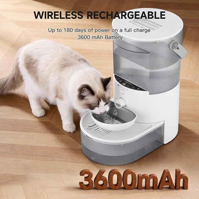 Cat Water Fountain No Filters Wastewater Wireless Stainless Steel Cordless Pet Dispenser Fountains for Cats Indoor Catit Bowl Dogs Bowls Separation Smart 3.8L Large Rechargeable Automatic Small Dog