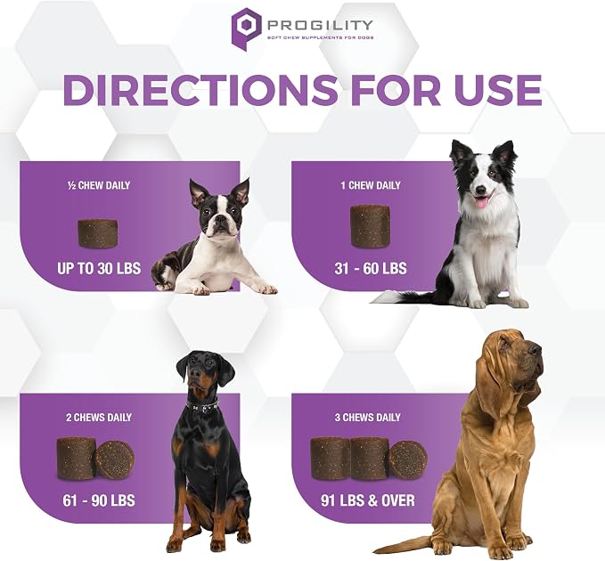 Progility Dog Calming Supplement for Stressful Situations & Daily Support – Supports Calm Behavior & Emotional Balance with Melatonin, Soft Calming Chews (90 Count)