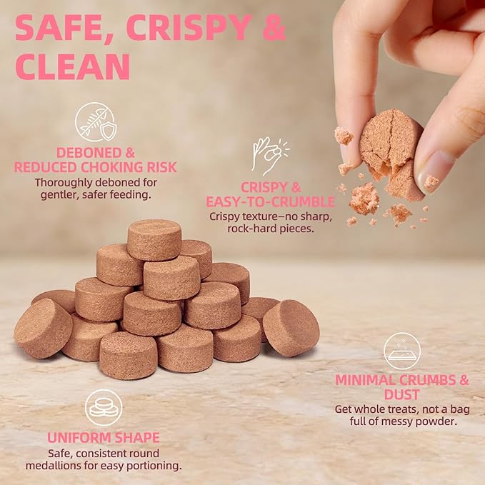 MAJOR PETS Freeze Dried Salmon Dog & Cat Treats - Wild Caught Alaskan Salmon -Single Protein - Grain Free & Gluten Free - Dog Food Toppers & Training Treats - Made and Sourced in The USA - 10 oz