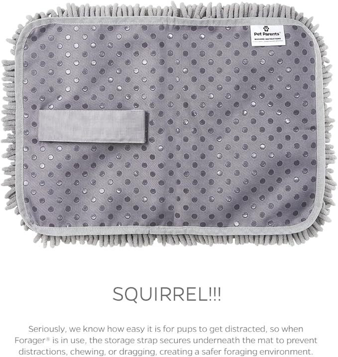 Pet Parents Forager Slow Feeder CAT and Dog Snuffle MAT and Feeding MAT, Forest Grey, Large