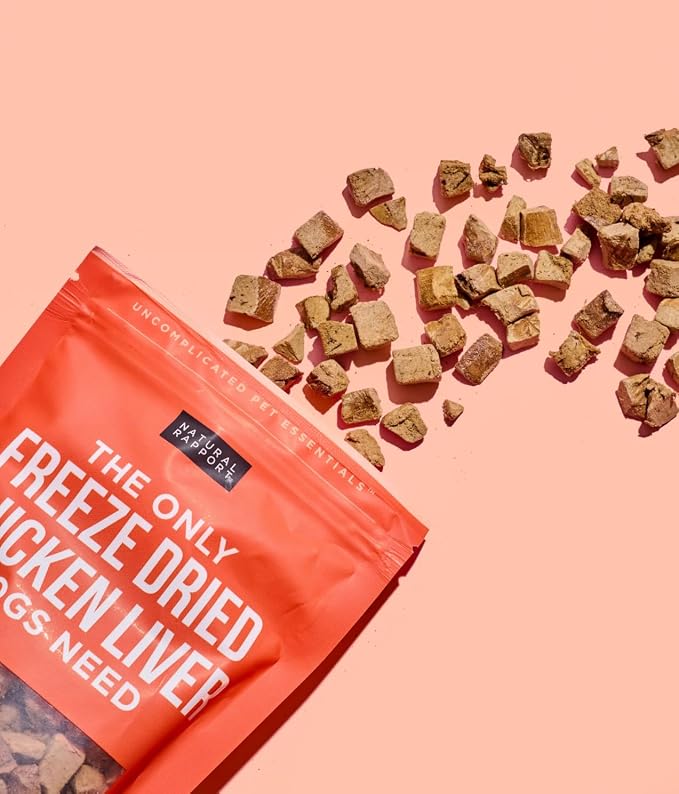 Natural Rapport Freeze Dried Chicken Liver Dog Treats - Single Ingredient, High Protein Training Treats for Small & Large Dogs (4 oz) (550+ Treats)