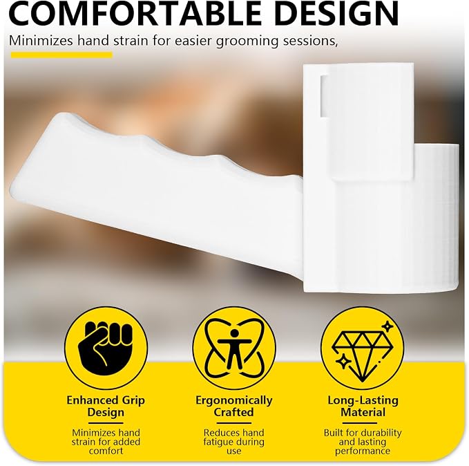 Grip Dryer Handle for Dogs V3, Lightweight Holder for High Velocity Dog, Enhanced Comfort & Control for Pet Grooming Dryers (White)