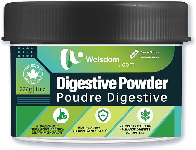 Pets Digestive Health Powder for Cats & Dogs - 120g | Promotes Gut Health & Regular Digestion | Natural Deworming Agent with Chicory, Pumpkin Seed & Ginger