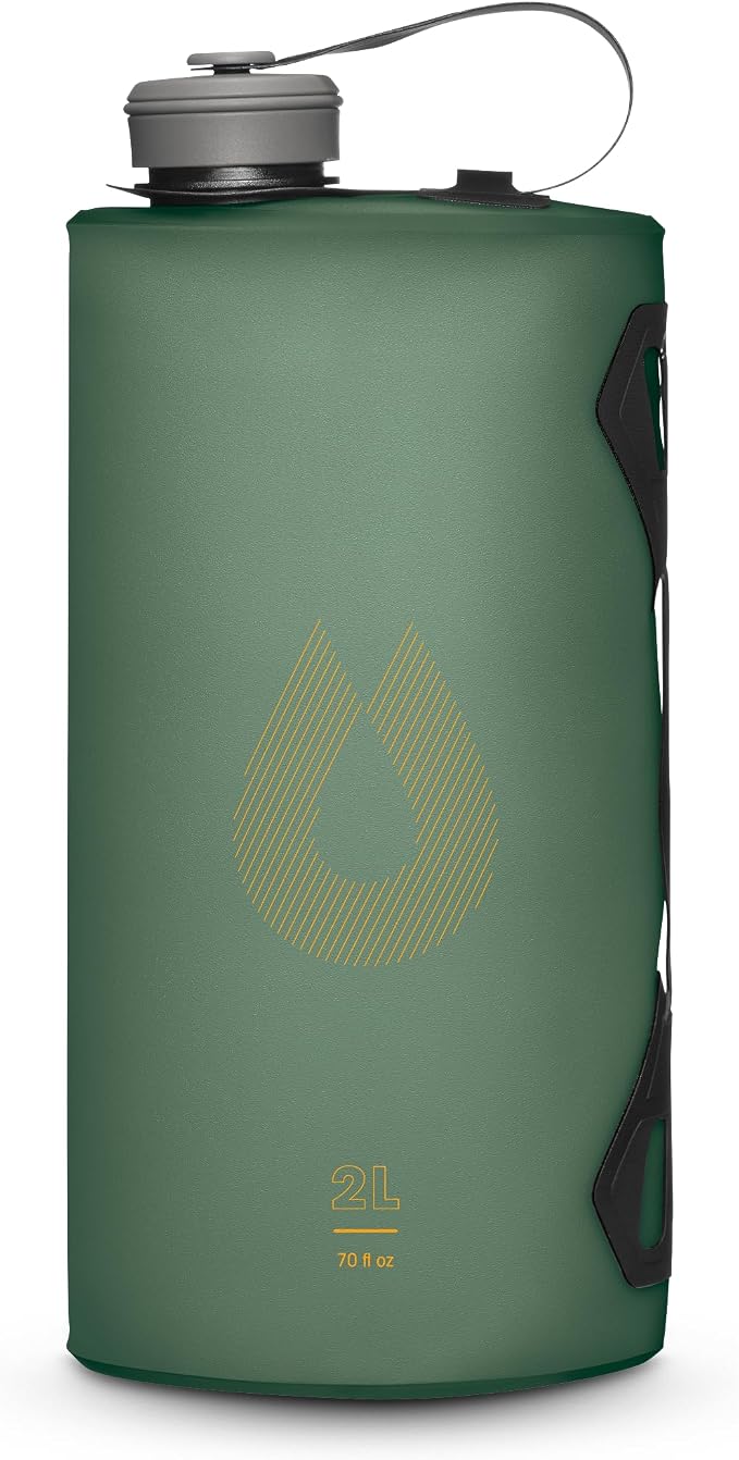 HydraPak Seeker - Collapsible Camping Water Storage (2L) - BPA & PVC Free, Hydration Reservoir Bag, Leak Proof - Sage Green