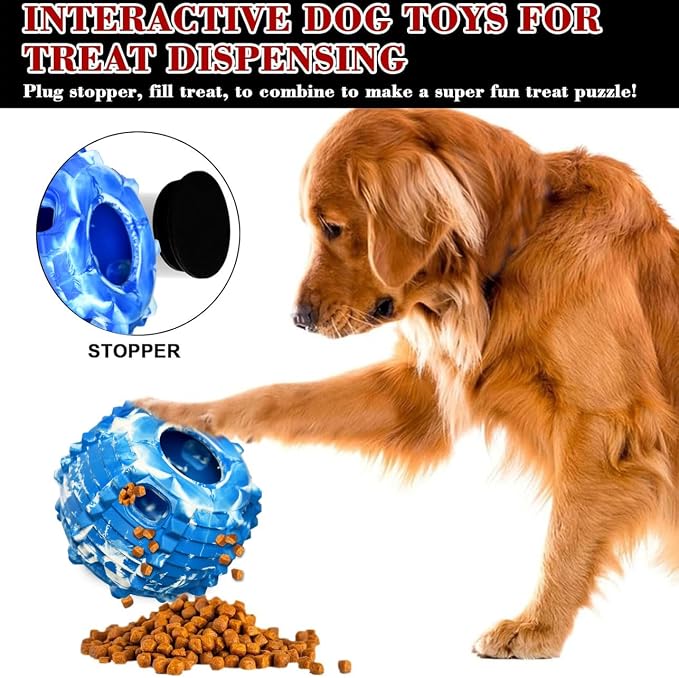 XHX Long-Lasting Interactive Dog Toy Safe for Medium and Large Dogs 25-75 lbs(Blue and White, Medium)