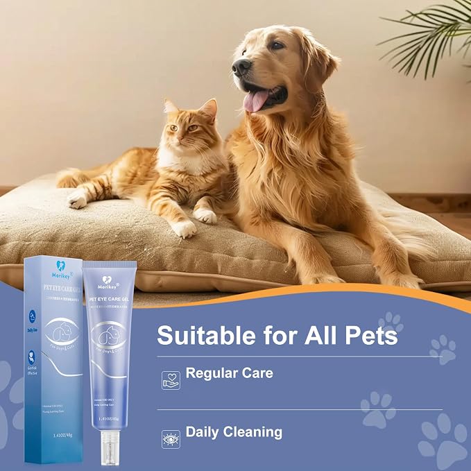 PET Dog Eye Gel,Daily Dog Eye Gel Drops,Moisturizes & Smooths Dry Eyes, Gentle Pet Eye Care for Dogs,Cats,1 Pack
